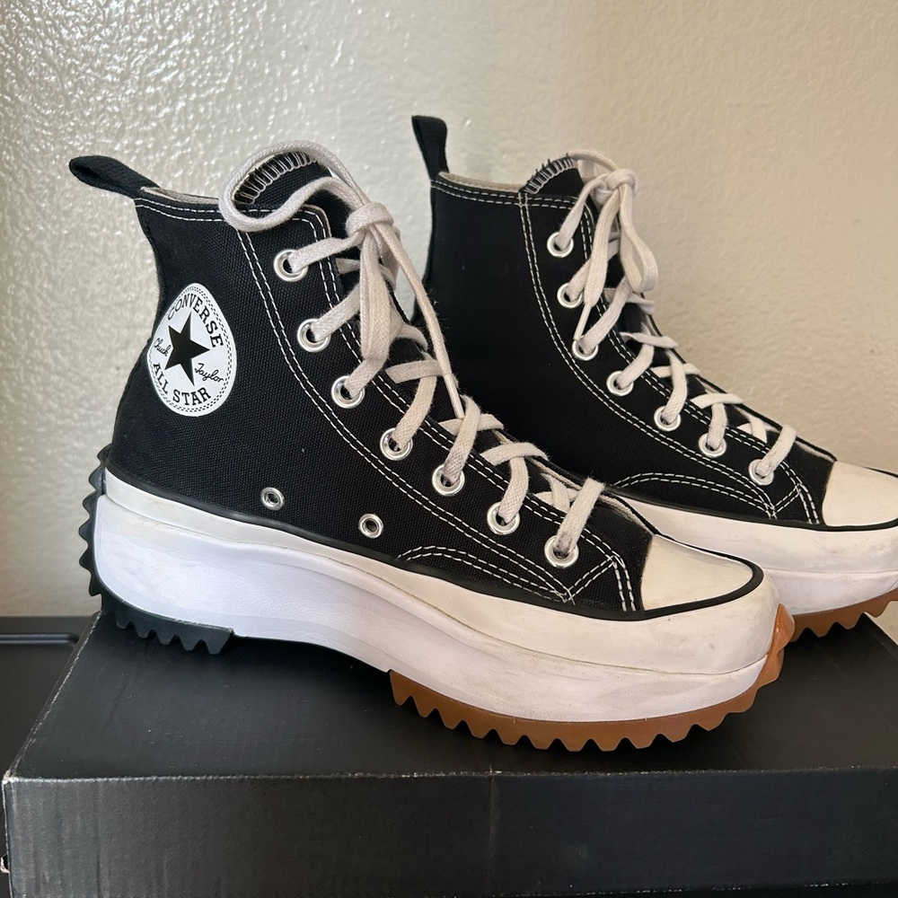 Converse Black and White Platform High-Tops